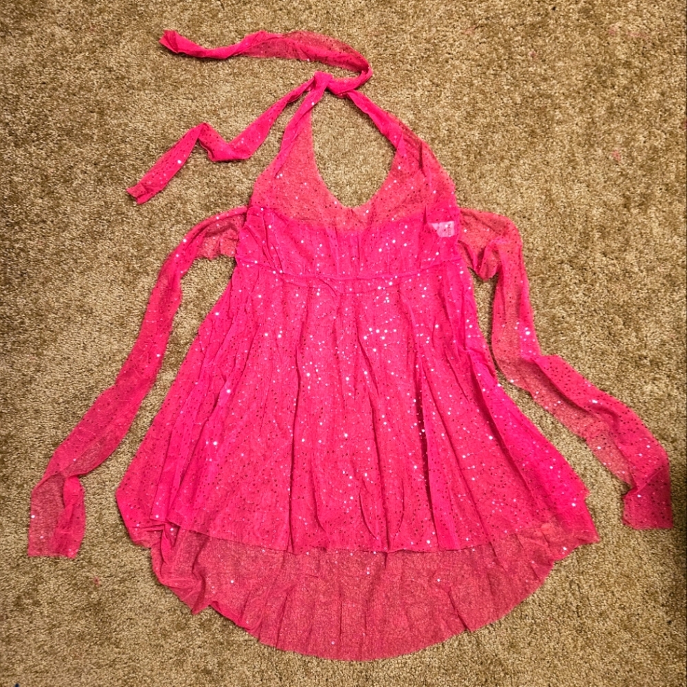 Sheer halter dress